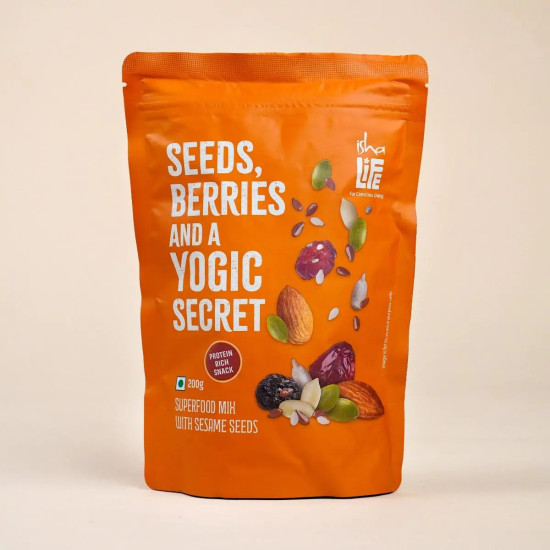 Isha Life Seeds, Berries & A Yogic Secret 200gm 11 Superfood Mix for Energy & Wellness Natural Snack with No Preservatives