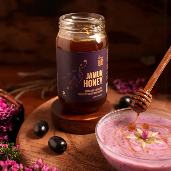 Isha Life Jamun Honey 500gm Pure Monofloral Raw Honey from Jamun Blossoms Natural Forest Honey of Bihar & Jharkhand