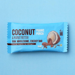 Isha Life Roasted Coconut with Peanut Butter Energy Bar 40gm Natural Snack Bar Made with Dates, Cashew & Almond