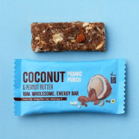 Isha Life Roasted Coconut with Peanut Butter Energy Bar 40gm Natural Snack Bar Made with Dates, Cashew & Almond
