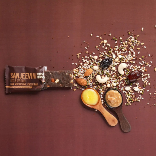 Isha Life Sanjeevini with Peanut Butter Energy Bar 40gm | Ayurvedic Superfood Snack | Natural Protein Bar for Energy & Vitality