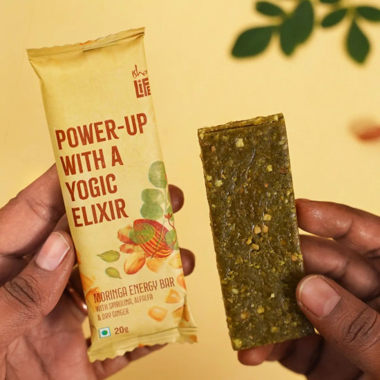 Isha Life Moringa Energy Bar Pack of 10 (20gm Each) | Ayurvedic Superfood Snack | Natural Protein & Energy Bar