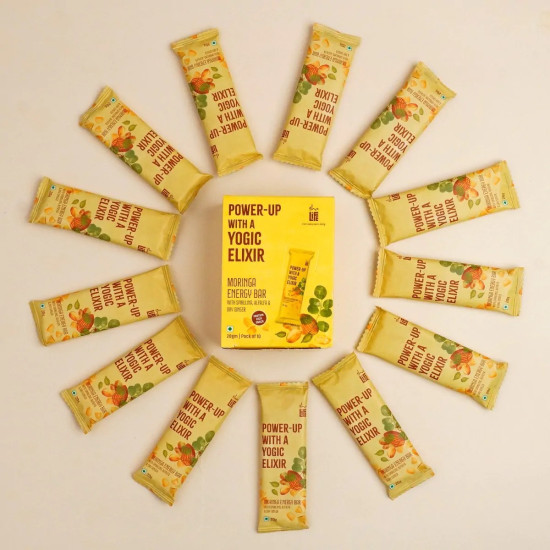 Isha Life Moringa Energy Bar Pack of 10 (20gm Each) | Ayurvedic Superfood Snack | Natural Protein & Energy Bar