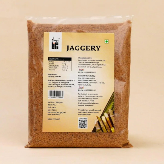 Isha Life Pure & Natural Jaggery 500gm | Healthy Sugar Alternative | Chemical-Free & Nutrient-Rich Indian Sweetener Isha Life Pure & Natural Jaggery 500gm | Healthy Sugar Alternative | Chemical-Free & Nutrient-Rich Indian Sweetener