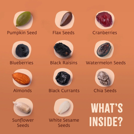 Isha Life Seeds, Berries & A Yogic Secret 600g | Superfood Mix with 11 Seeds, Berries & Nuts | Healthy Snack Inspired by Yogic Wisdom