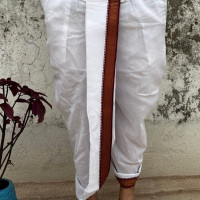 Vidyarthi Pure Cotton Readymade Dhoti with Two Zipper Pockets – Traditional Indian Men’s Wear