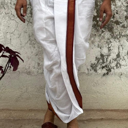 Vidyarthi Pure Cotton Readymade Dhoti with Two Zipper Pockets – Traditional Indian Men’s Wear