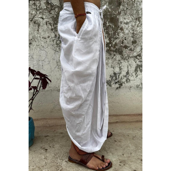 Vidyarthi Pure Cotton Readymade Dhoti with Two Zipper Pockets – Traditional Indian Men’s Wear Vidyarthi Pure Cotton Readymade Dhoti with Two Zipper Pockets – Traditional Indian Men’s Wear