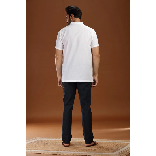 Vidyarthi White Handloom Cotton Short Kurta Half Sleeves for Men Shop From India Get It Across The World Vidyarthi White Handloom Cotton Short Kurta Half Sleeves for Men Shop From India Get It Across The World