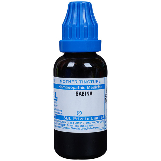SBL Sabina Mother Tincture Q 30 ML | Homeopathic Remedy from India for Women’s Health