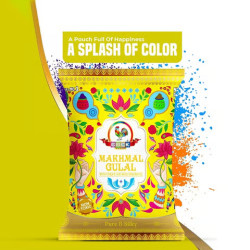 Makhmal Holi Gulal (Yellow) by Cock 80gm