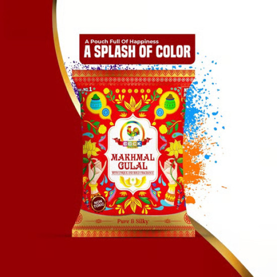 Makhmal Holi Gulal (Red) by Cock 80Gm