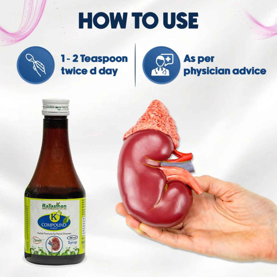 Rajasthan Aushdhalaya K+ Compound Syrup 180ml, Ayurvedic Kidney Stone Relief & Urinary Care , Indische Ayurveda Produkte Deutschland , Bazaar5.com