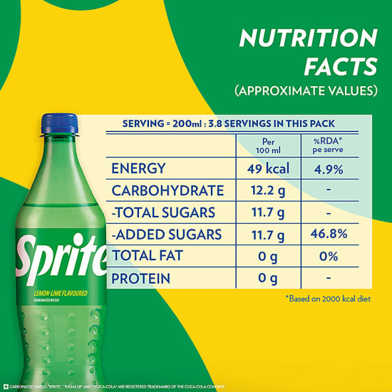 Sprite Soft Drink - Refreshing 750 ml