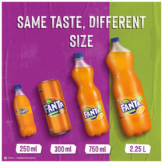 Fanta Soft Drink - Orange Flavoured, Refreshing 750 ml