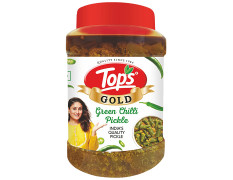 Tops Gold - Green Chilli Pickle, Intense Flavour, Traditional Taste 900 g