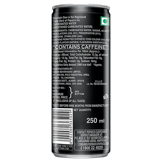 Mountain Dew Soft Drink 250 ml