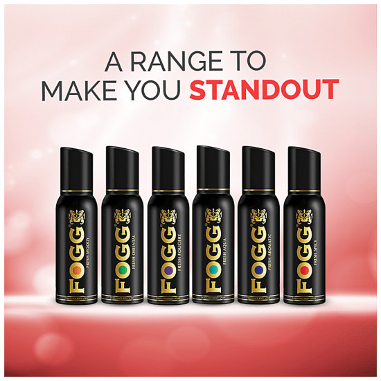 Fogg  Black Series Fresh Spicy - Perfume Body Spray For Men, Long Lasting & No Gas Deodorant 120 ml