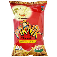 Piknik Classic Tomato Chilli - Made With Wheat Flour, 25% Less Oil, No Preservatives, 60 G