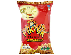 Piknik Classic Tomato Chilli - Made With Wheat Flour, 25% Less Oil, No Preservatives, 60 G