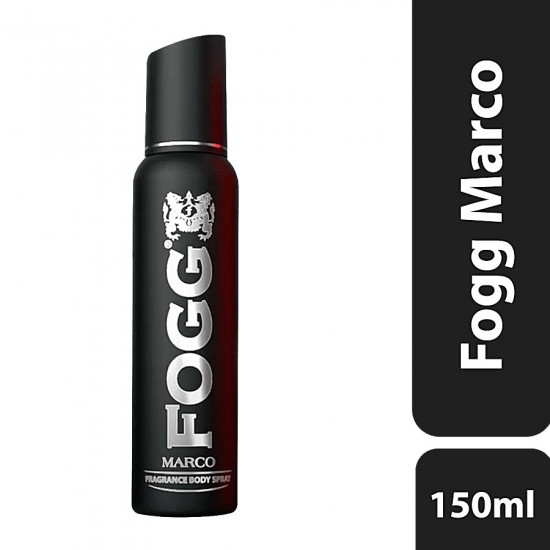 Fogg  Marco Perfume Body Spray For Men Black - Long Lasting, No Gas, Everyday Deodorant 150 ml