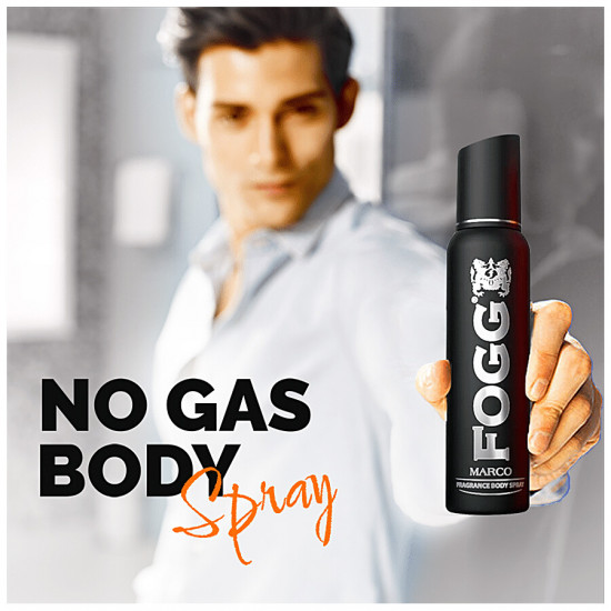 Fogg  Marco Perfume Body Spray For Men Black - Long Lasting, No Gas, Everyday Deodorant 150 ml