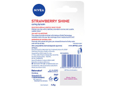 NIVEA Strawberry Shine Caring Lip Balm - With Natural Oils, 24 Hours Of Melt-In Moisture 4.8 g