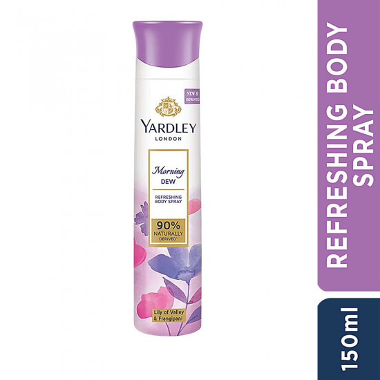 Yardley London Morning Dew Refreshing Body Spray| 90% Naturally Derived 150 ml
