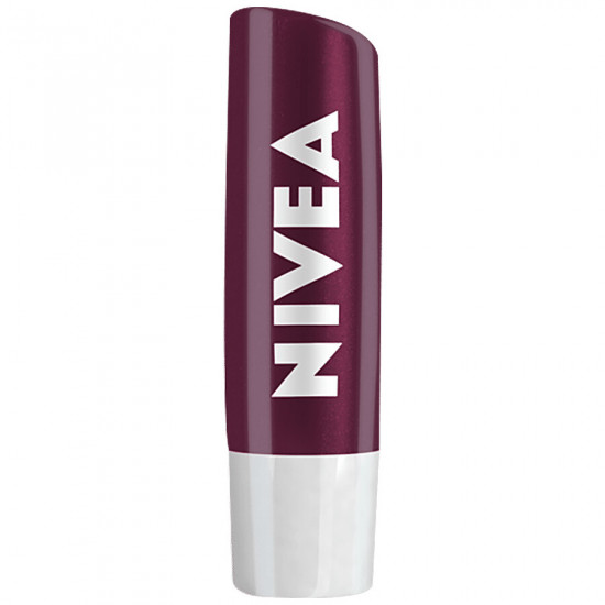 NIVEA Lip Balm, Blackberry Shine, 24h Moisture With Natural Oils, Ruby Red Shine & Berry Aroma 4.8 g
