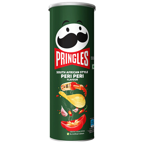 Pringles Potato Chips - Peri Peri Flavoured, Crunchy, Crispy 102 g