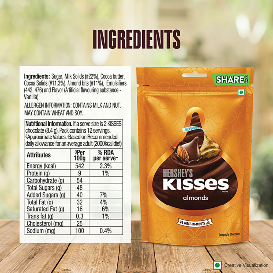 Hershey's Kisses Almonds Chocolate 100.8 g