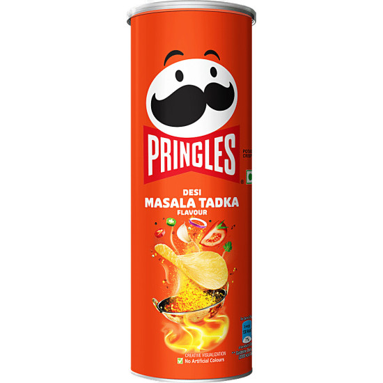 Pringles Potato Chips - Desi Masala Tadka Flavour, Crunchy & Crispy 102 g