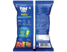 Fun Flips Puffs - Khatta Meetha, Baked & Crunchy, Delicious Flavours, 35 g