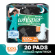 Whisper  Bindazzz Nights Sanitary Pads - Wider Back, Up To 0% Leak, Provides All Night Protection, XXXL 20 pcs