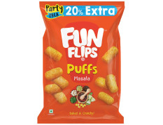 Fun Flips Puffs - Masala, Baked & Crunchy, Healthy Snacks, 70 G