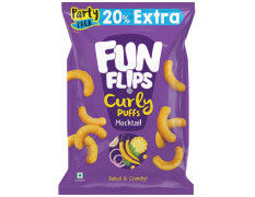 Fun Flips Curly Puffs - Mocktail, Baked & Crunchy, Healthy Snacks, 62.5 g
