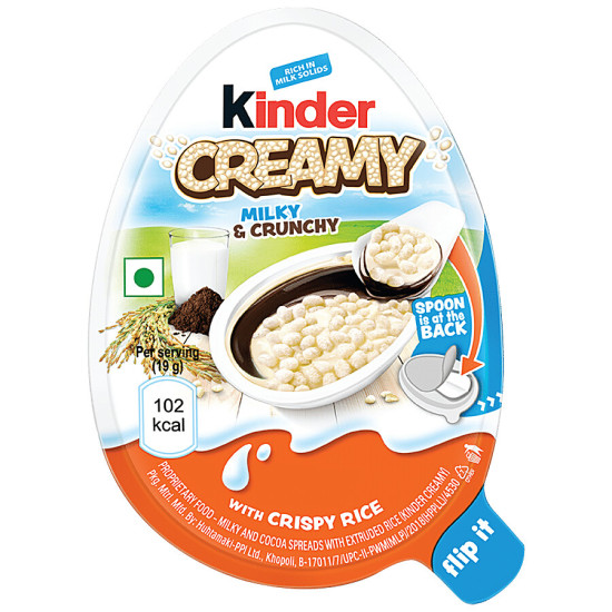 Kinder Creamy Milky & Cocoa Chocolate With Extruded Rice 19 g