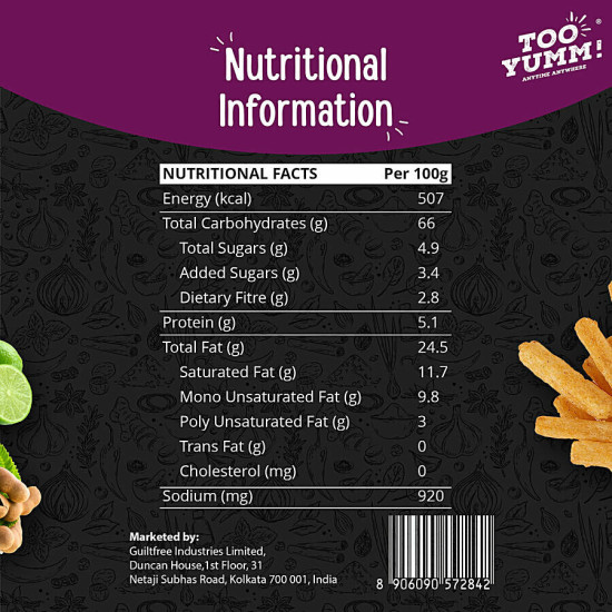 Too Yumm! Aloo Chaat Flavour Potato Stix Namkeen 70 g