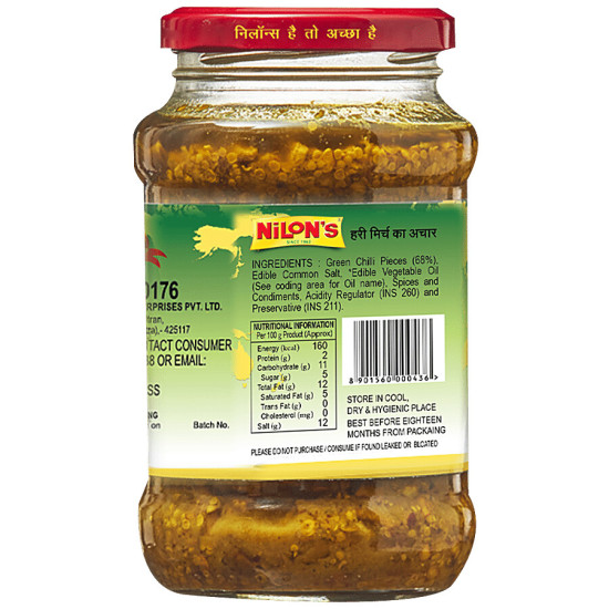 NILONS Green Chilli Pickle 375 g