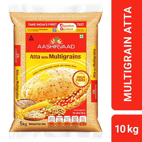 Aashirvaad Atta with Multigrains - High Fibre 10 kg