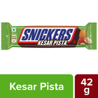 Snickers Kesar Pista Chocolate Bar 42 g - Premium Chocolate with Nuts