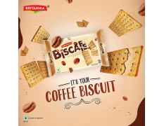 Britannia BisCafe - Super Thin Coffee Crackers, Sugar Sprinkled Biscuits 100 g
