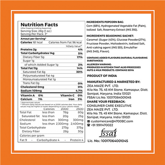 4700BC Microwave Popcorn - Caramel 294 g