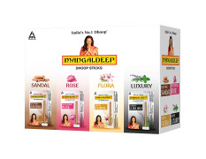 Mangaldeep Dry Dhoop Sticks Combo Pack - Sandal, Rose, Luxury & Flora 204 g
