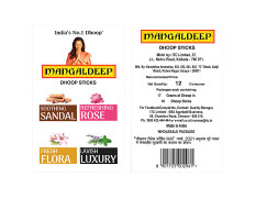 Mangaldeep Dry Dhoop Sticks Combo Pack - Sandal, Rose, Luxury & Flora 204 g