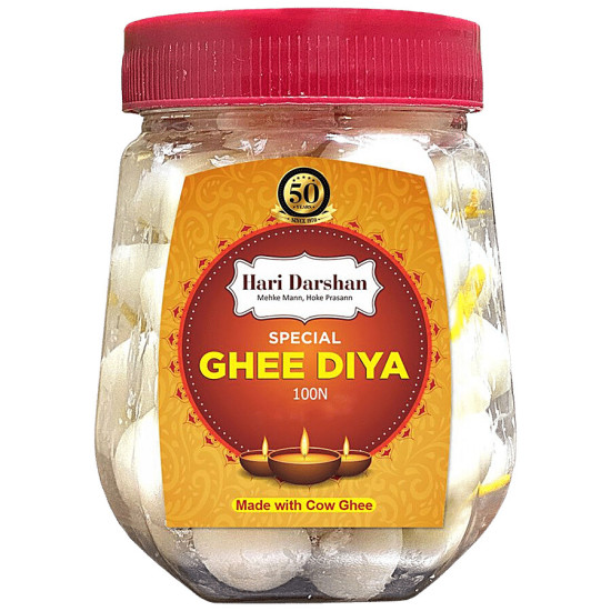 Hari Darshan Special Ghee Diya Battis - Ready To Use, Burns Up To 25 Minutes 100 pcs