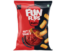 Fun Flips Puffs - Hot & Saucy, Baked, 70 G