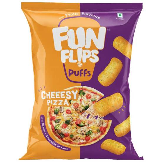 Fun Flips Puffs - Cheeesy Pizza, Baked, 70 g