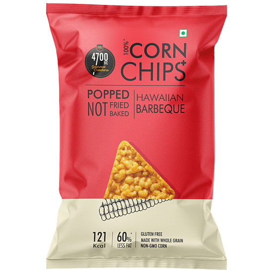 4700BC Corn Chips+ - Hawaiian Barbeque, Popped, Not Fried Or Baked, Made With Whole Grain 55 g