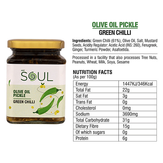 ADF Soul Olive Oil Pickle - Green Chilli 265 g